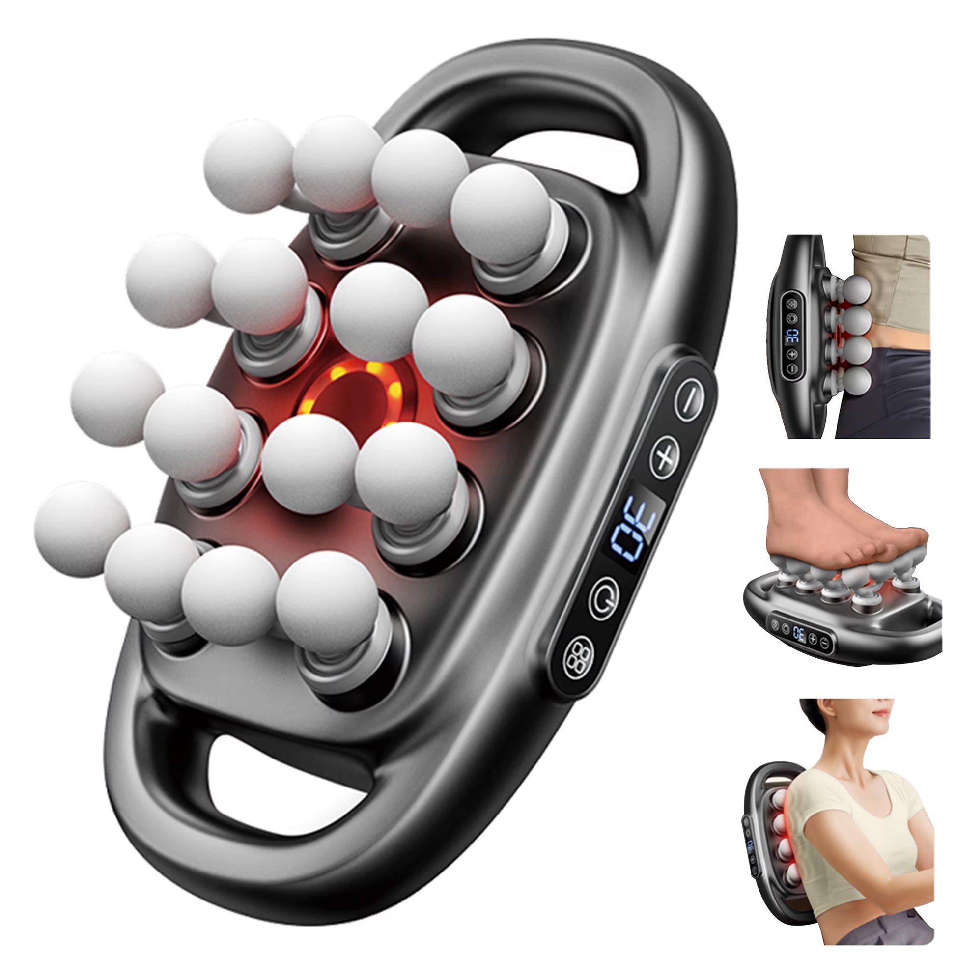 Massager Gun Set Deep Tissue Body Fitness Muscle Electric Relax Massager for Back Shoulders Legs Foot 16 Heads