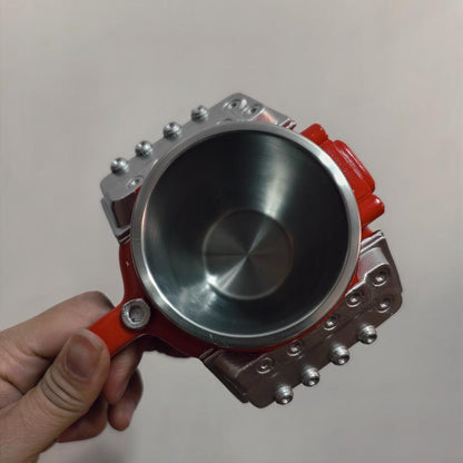 Engine-Themed Coffee Mug, a Retro-Styled, Realistic V8 Engine Stainless Steel Mug, a Personalized Double-Walled Insulated Car Mug with a Handle, the Perfect Gift for Father'S Day, Christmas, Husbands, Mechanics, and Car Enthusiasts.