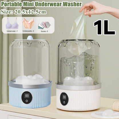 Mini Underwear Washer Rechargeable 1L Electric Socks Washing Machine Household Small Wireless Portable Laundry Underwear Cleaner