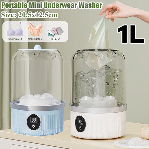 Mini Underwear Washer Rechargeable 1L Electric Socks Washing Machine Household Small Wireless Portable Laundry Underwear Cleaner