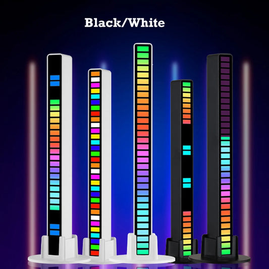 32Led RGB Music Rhythm Light Bar Rechargeable APP Control Rgb Sound Activated Night Light Music Rhythm Light Car Gaming