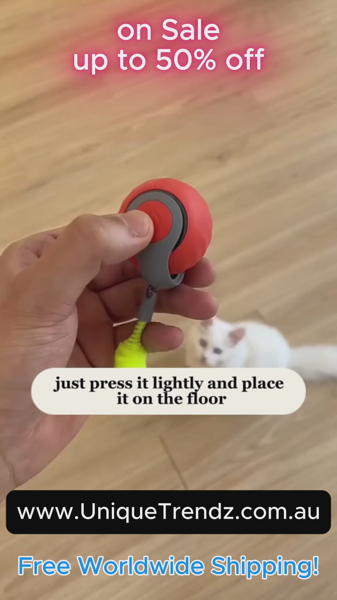 Interactive Rolling Ball Cat Toy – Automatic Smart Electric Ball with Faux Tail, Rechargeable Pet Training Toy