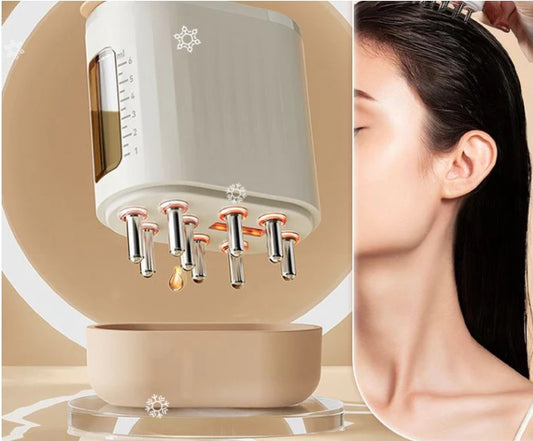 Microcurrent Scalp Massager Comb – Red Light Therapy, Vibration Massage & Oil Applicator for Hair Growth